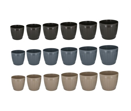 Round barrel planter - planter, 2pc
