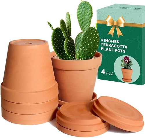 15cm terracotta clay plant - clay, pot