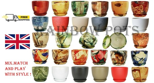 Ceramic plant pots - ceramic, saucer