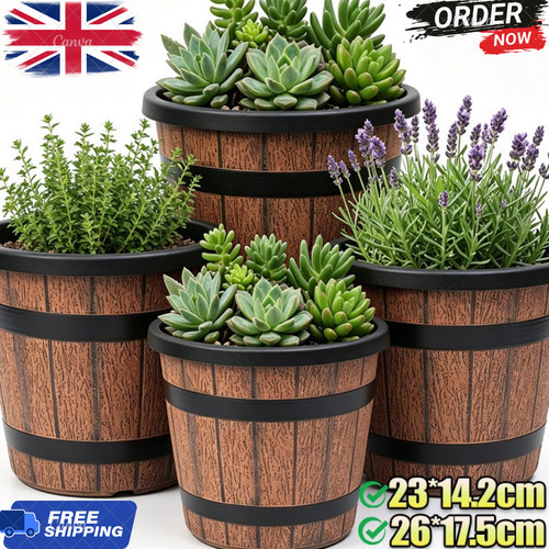 Large round barrel planter tub - round,