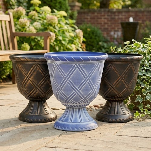 Large round garden urn - garden, plant