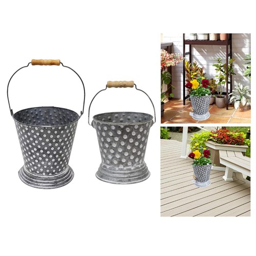 Iron art flower bucket metal - art,
