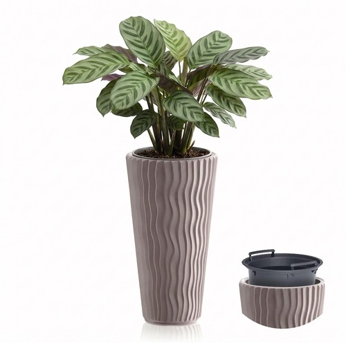 Tall brown plant pot with - tall,