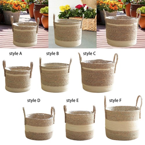 Woven planter basket flower - planter,