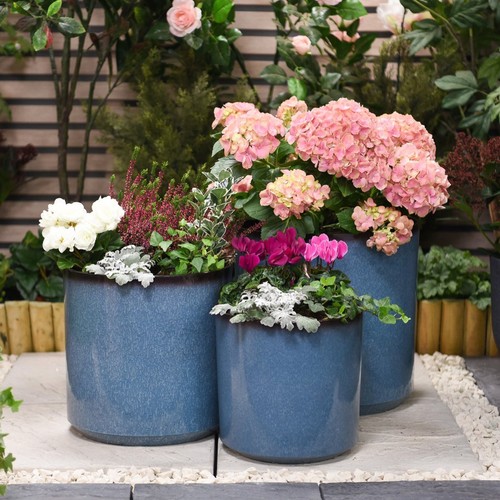 Garden gear blue glazed - gear,